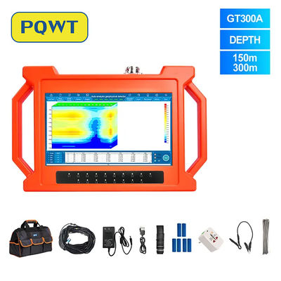 PQWT GT300A Underground Water Detector with 300m Detection Depth 22 Electrodes and 10.1 Inch HD LCD Geological Exploration Equipment