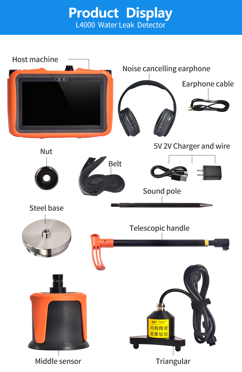 PQWT L4000 Acoustic Water Leak Detector Underground Smart Water Leak ...